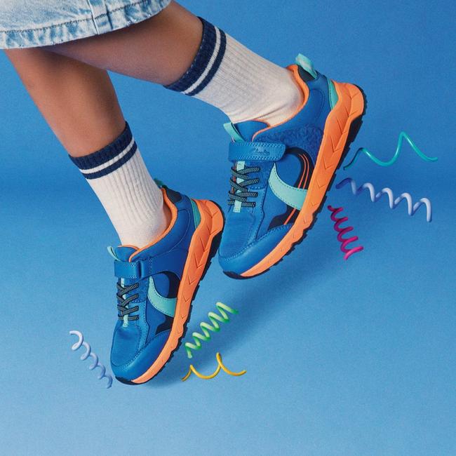 Clarks boys' Selva Hero blue trainers.